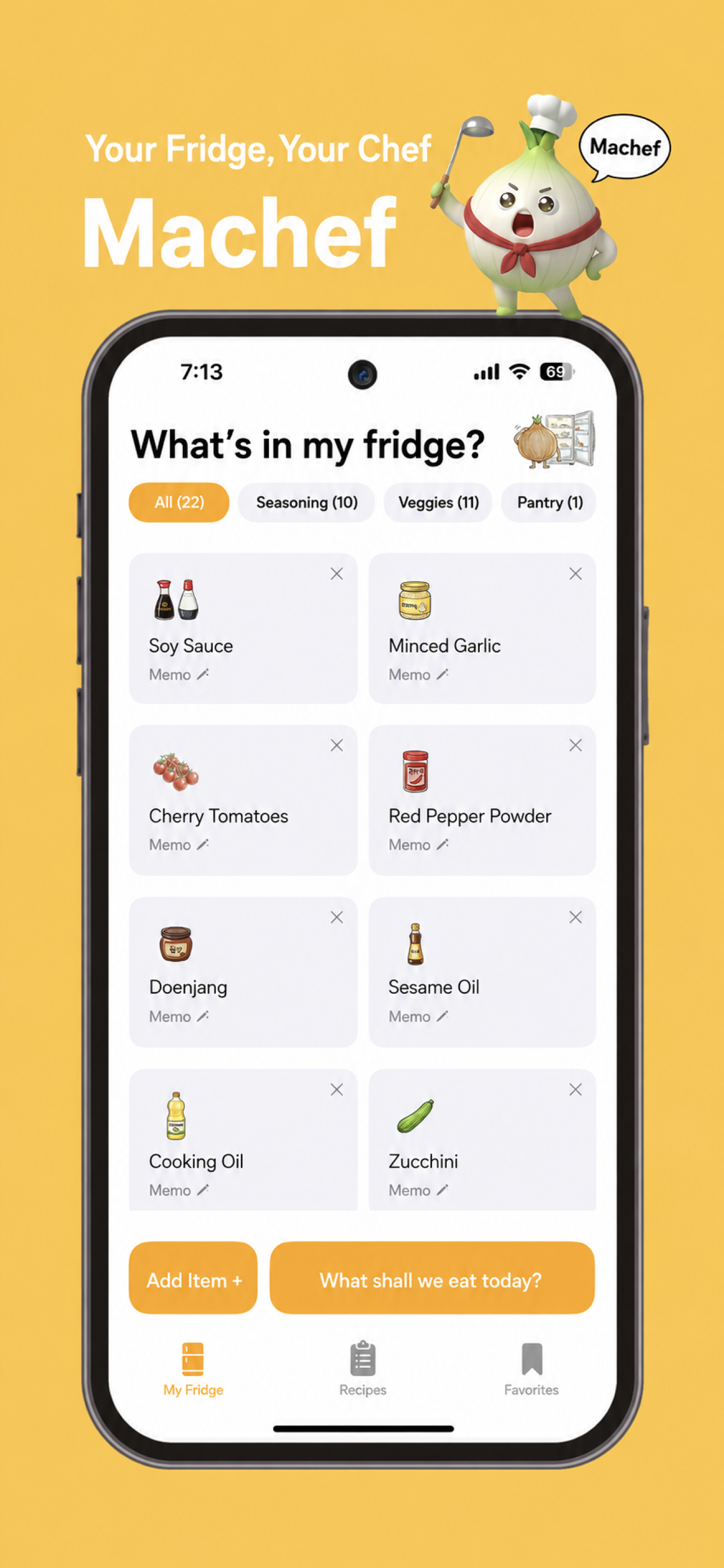 MaChef refrigerator inventory preview