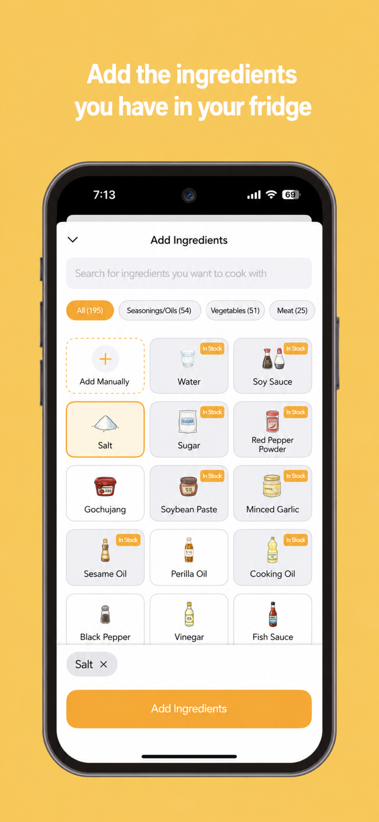 MaChef ingredient add preview